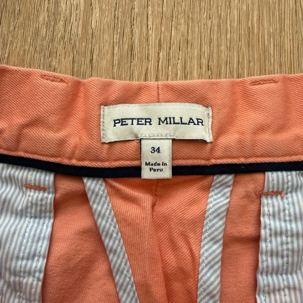 Peter Millar‎ Pilot Twill Men's 34 Pink Pima Cotton Stretch Chino Golf Shorts